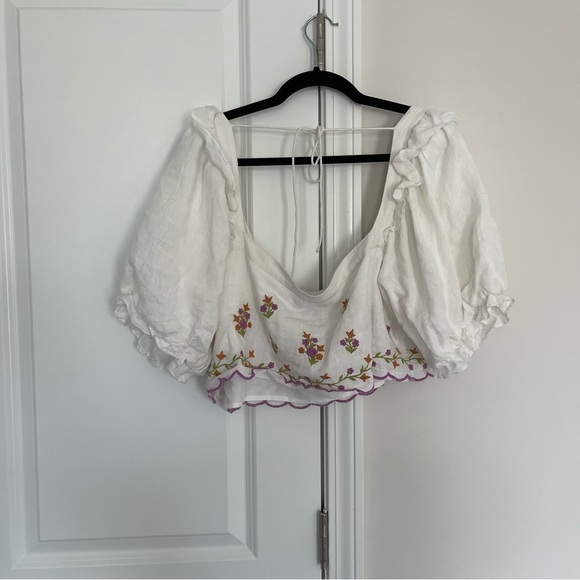 MAJORELLE Wesley Crop Top in Ivory Daydream - Picture 4 of 12